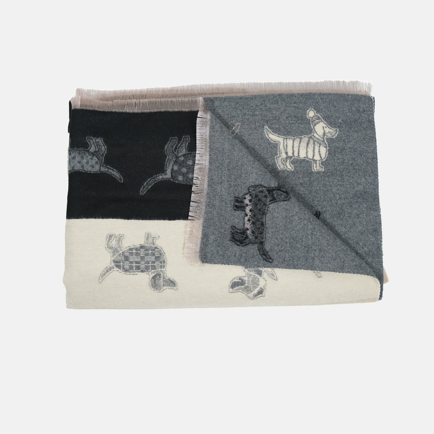 Reversible Whimsical Dog Print Oversized Scarf