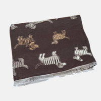 Reversible Whimsical Dog Print Oversized Scarf