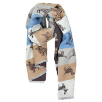 Reversible Whimsical Dog Print Oversized Scarf