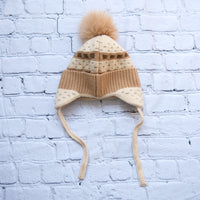 Kids Earflap Pom Pom Hat with Fleece Lining