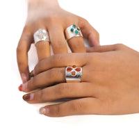 Adjustable Natural Crystal Flower Ring