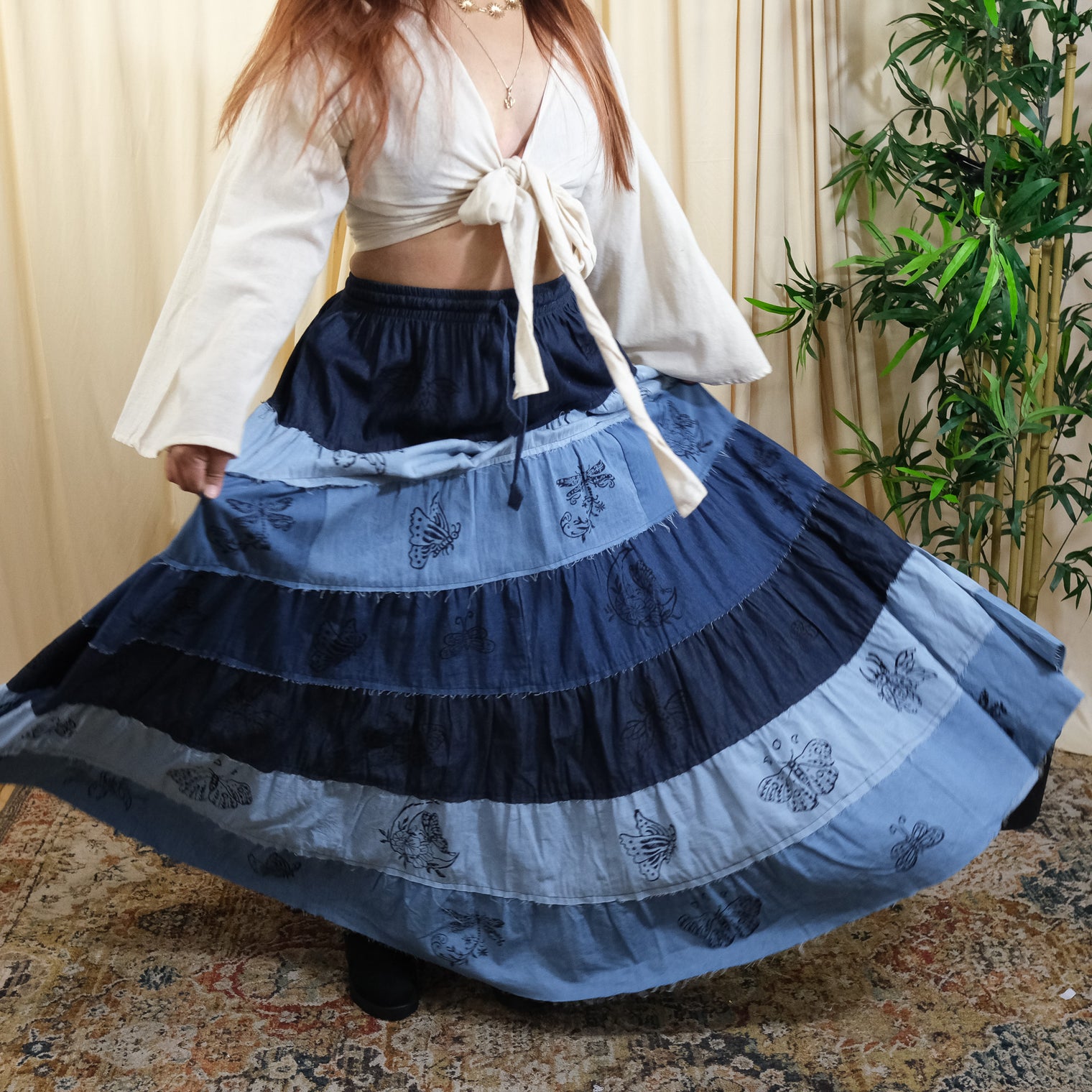 Midnight Flutter Boho Skirts