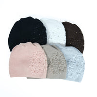 Adult Floral Embroidered Beanie