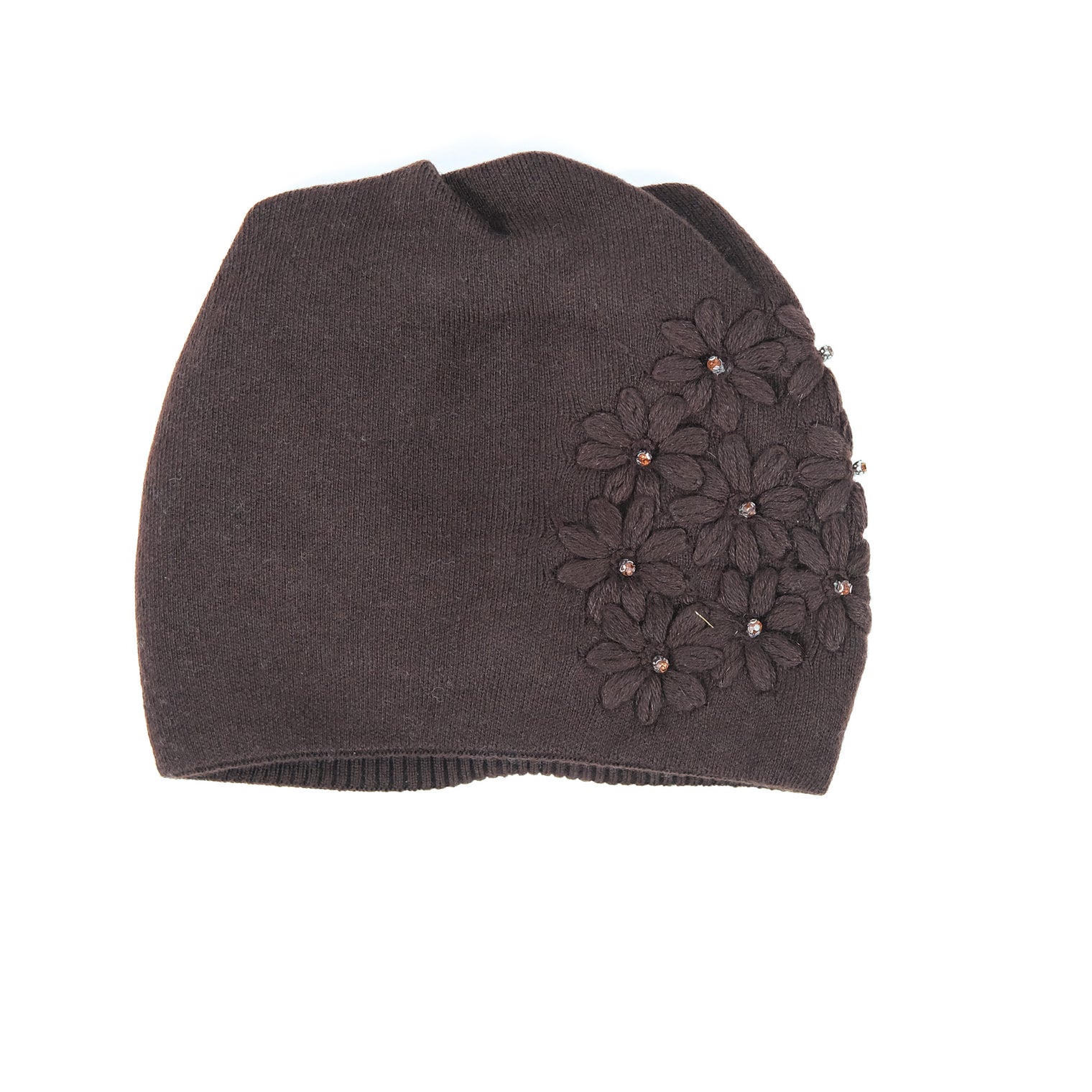Adult Floral Embroidered Beanie