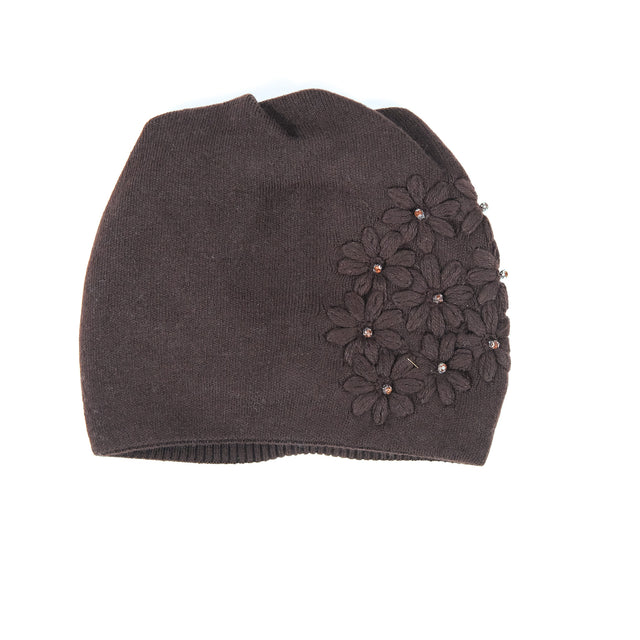 Adult Floral Embroidered Beanie