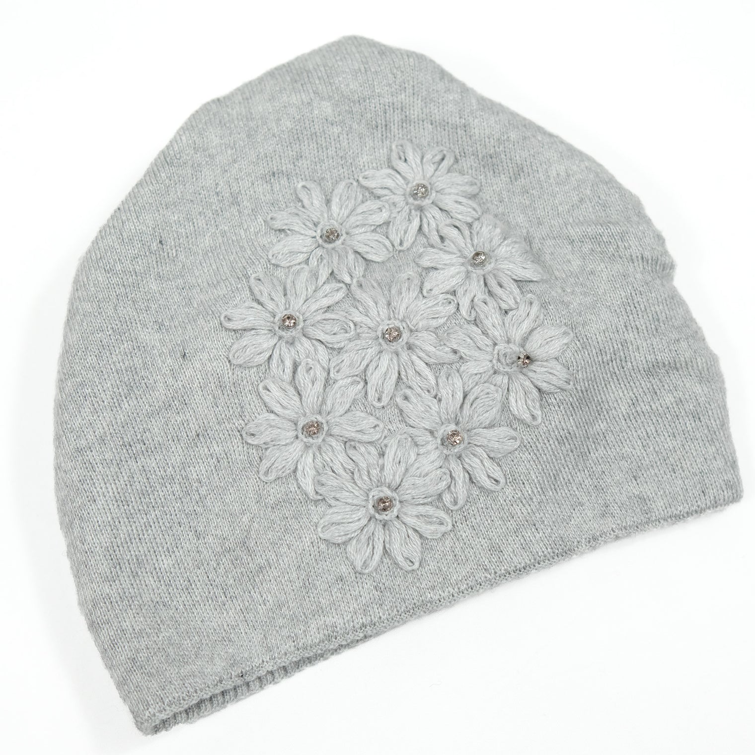 Adult Floral Embroidered Beanie
