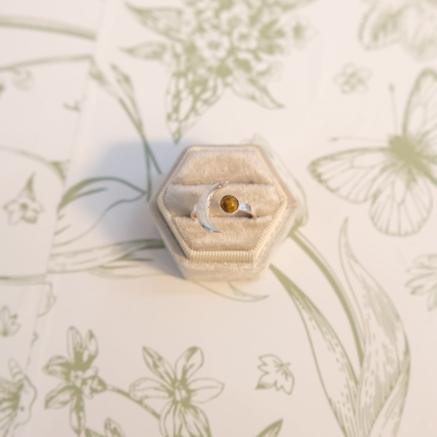 Crescent Moon Statement Ring