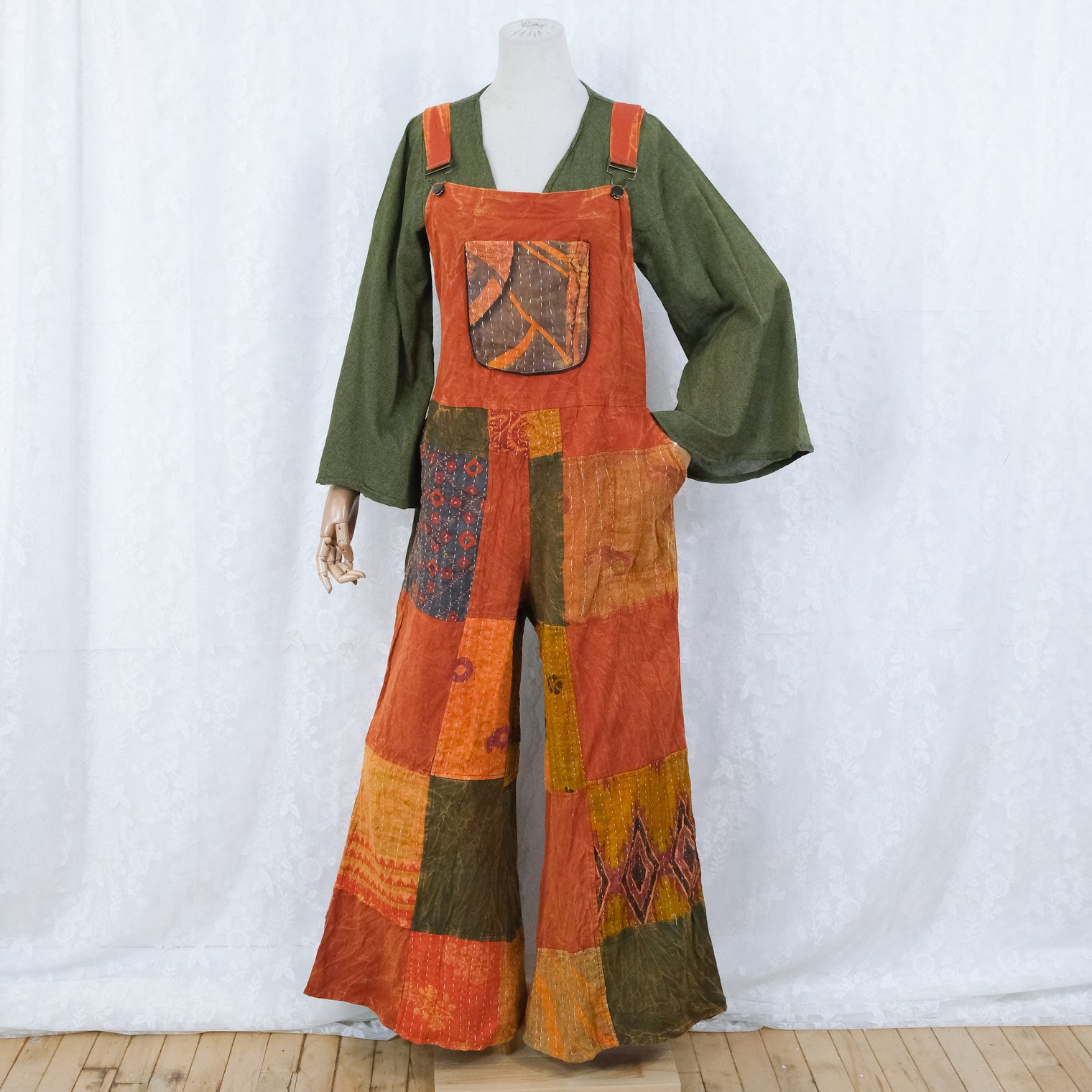 Kantha Patchwork Wide Leg Jumpsuit
