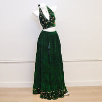 Velvet Boho Flowy Embroidery Skirt and Top