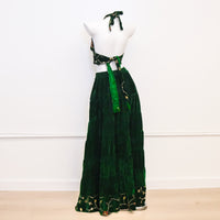 Velvet Boho Flowy Embroidery Skirt and Top