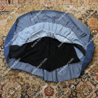 Patchwork Denim Flowy Mini Skort with Pockets