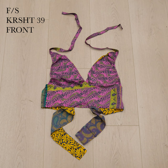 Patchwork Reversible Sari Bralette