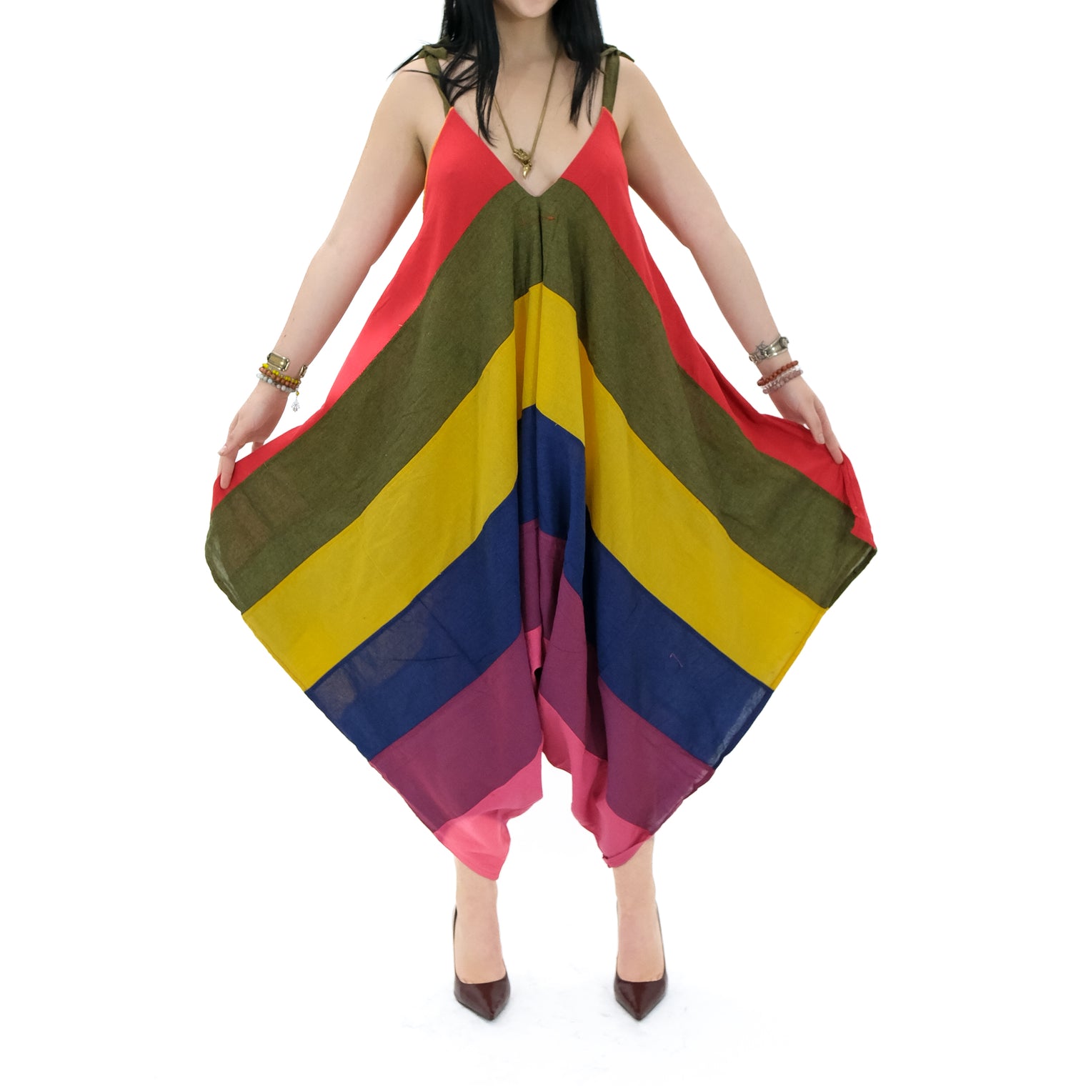 Rainbow Pride Flowy Cotton Jumpsuit