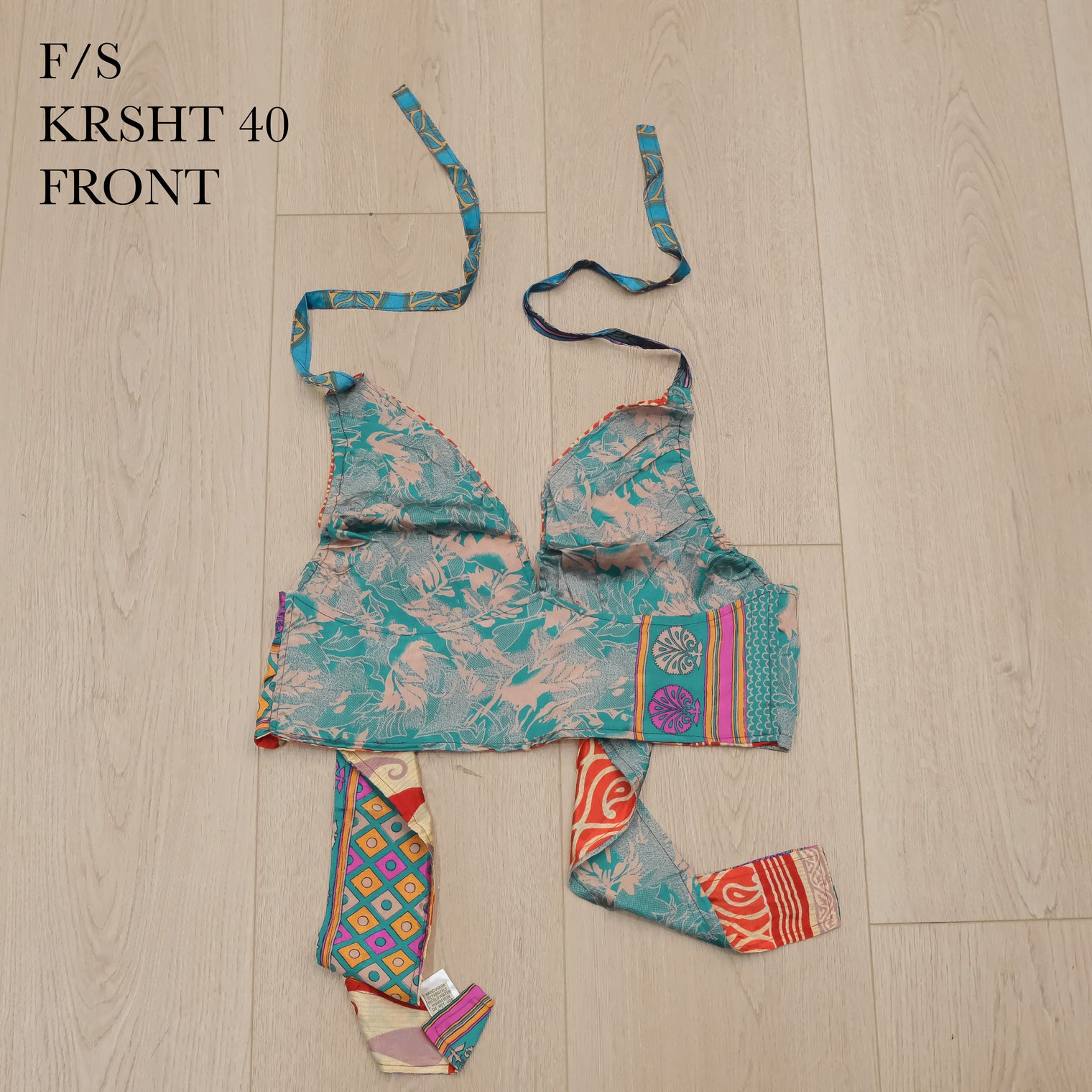 Patchwork Reversible Sari Bralette