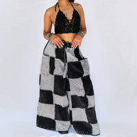 Patchwork Corduroy Wide Leg Pants