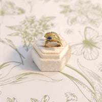 Golden Feather Adjustable Ring