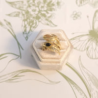 Golden Feather Adjustable Ring