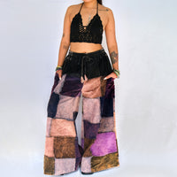 Patchwork Corduroy Wide Leg Pants