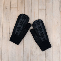 Knitted Snowflake Design Mitten with Fleece Lining