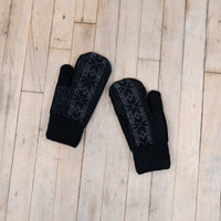 Knitted Snowflake Design Mitten with Fleece Lining