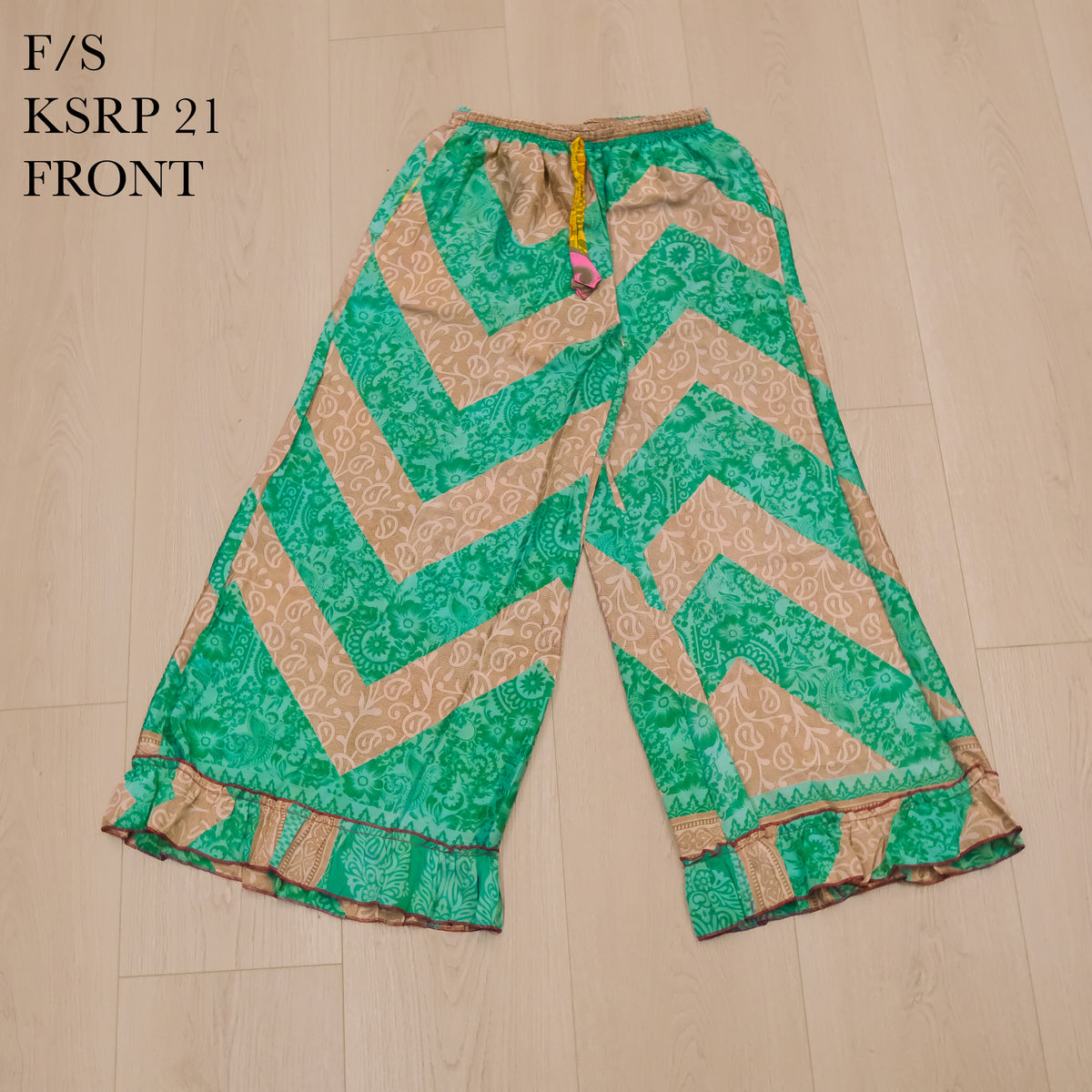 Handmade Recycled Sari Wide Leg Pants