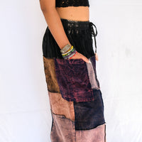 Patchwork Corduroy Wide Leg Pants