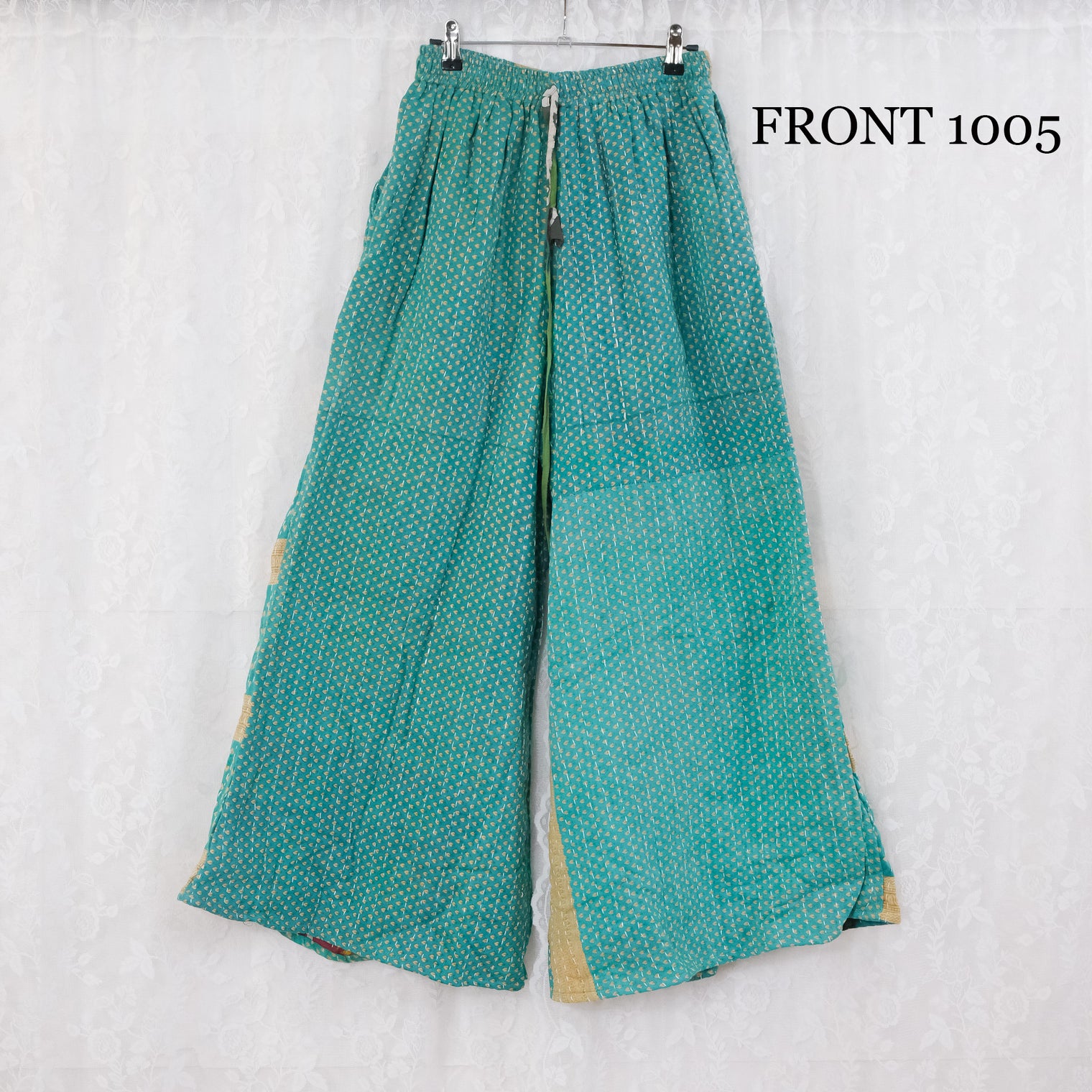 Kantha Stitched Bliss Wide Leg Pants