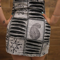 Patchwork Ribbed Cotton Mini Dress