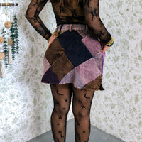 Patchwork Corduroy Mini Skirt