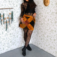 Patchwork Corduroy Mini Skirt