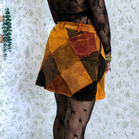 Patchwork Corduroy Mini Skirt
