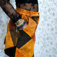 Patchwork Corduroy Mini Skirt