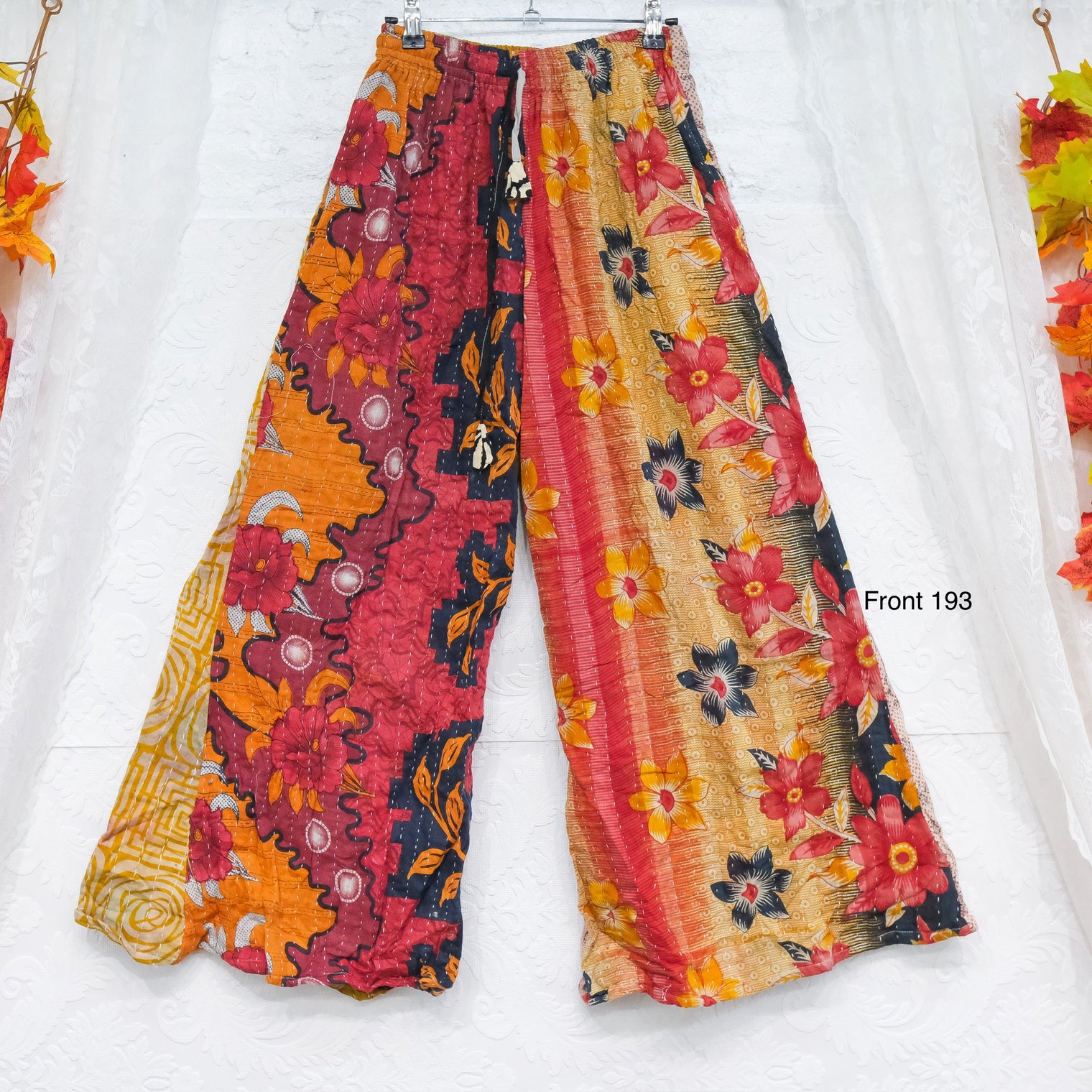 Kantha Wide Leg Boho  Pants