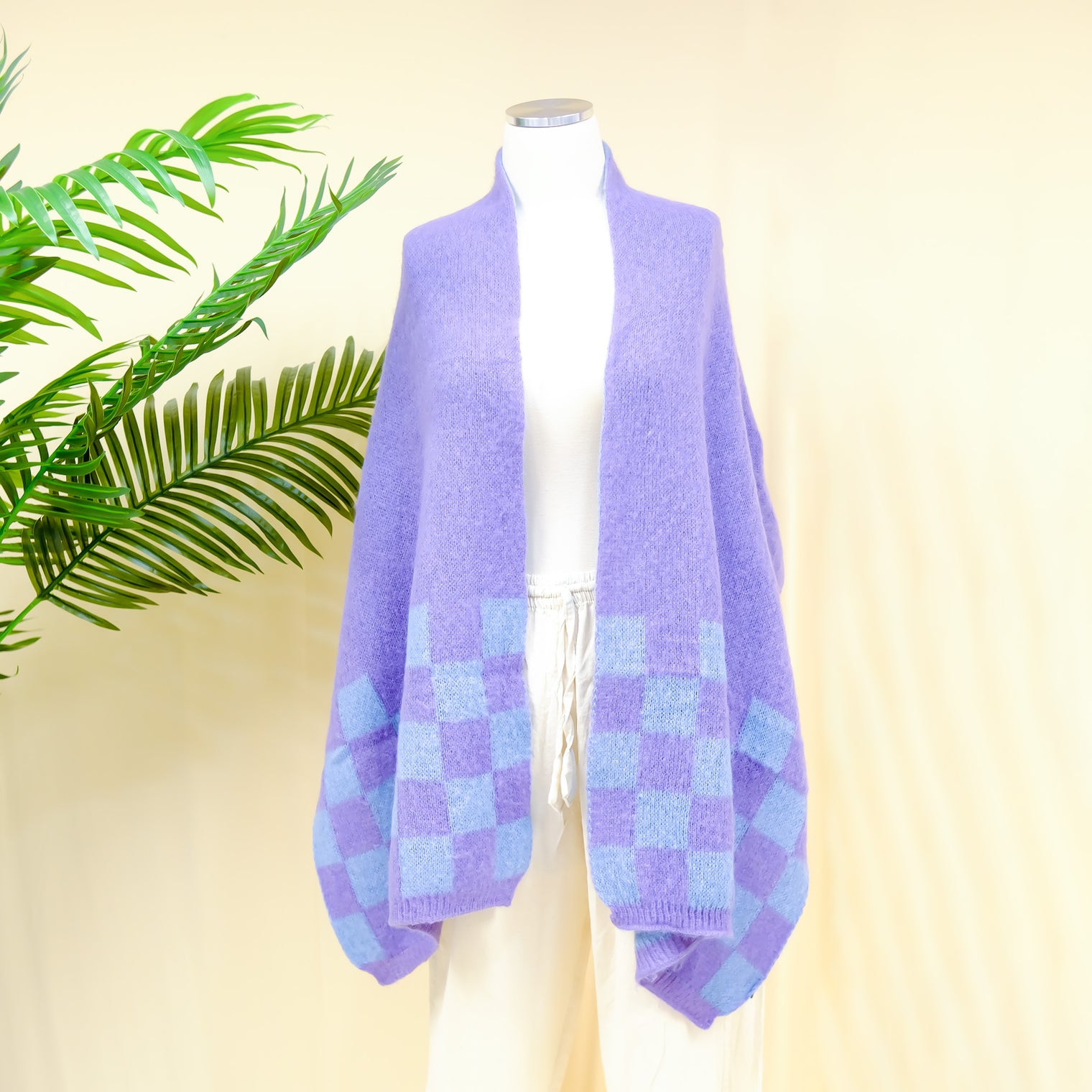 Plaid Long Cashmere Feel  Oversized Scarfs