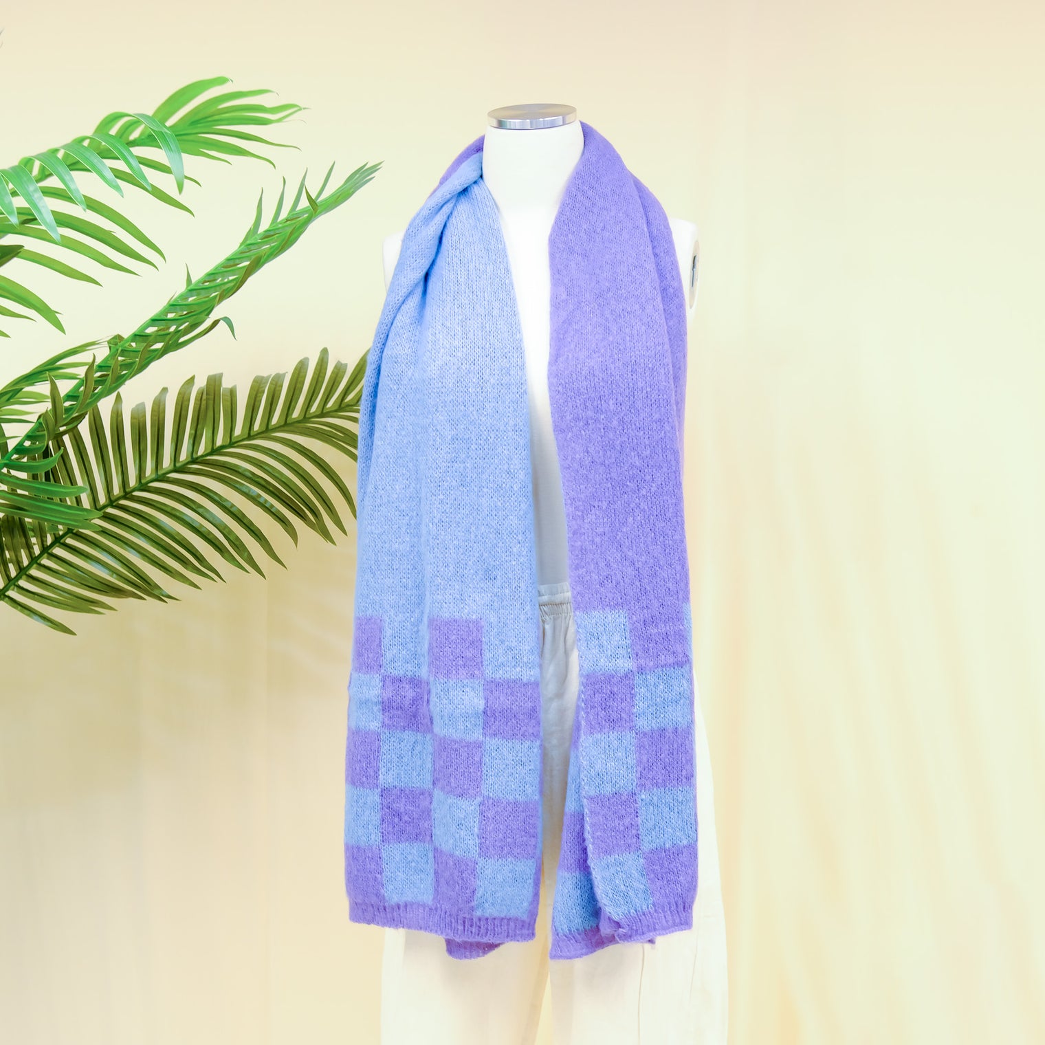 Plaid Long Cashmere Feel  Oversized Scarfs