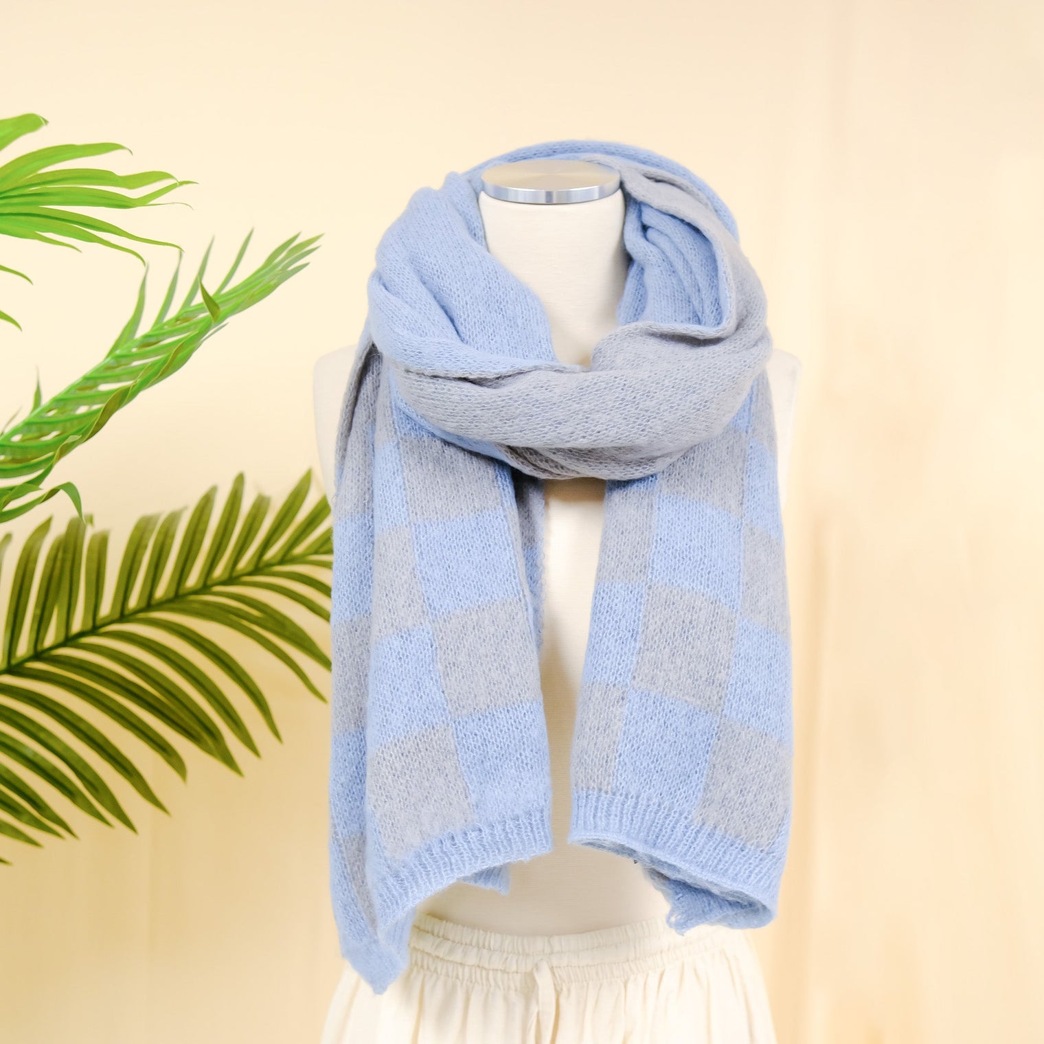 Plaid Long Cashmere Feel  Oversized Scarfs(Pack of 12)