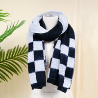 Plaid Long Cashmere Feel  Oversized Scarfs