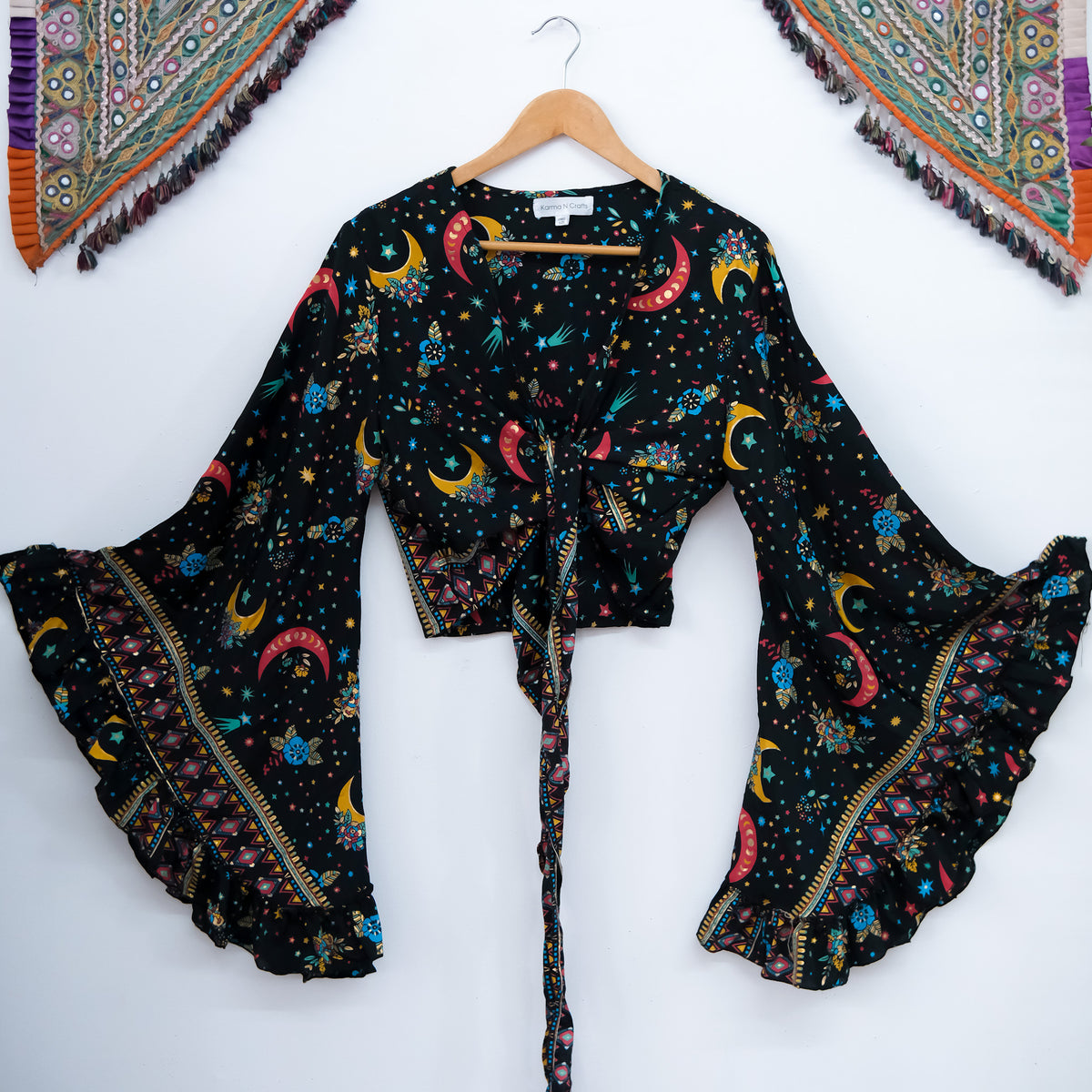 Celestial Flare Sleeve Wrap Top – karmanepalcrafts