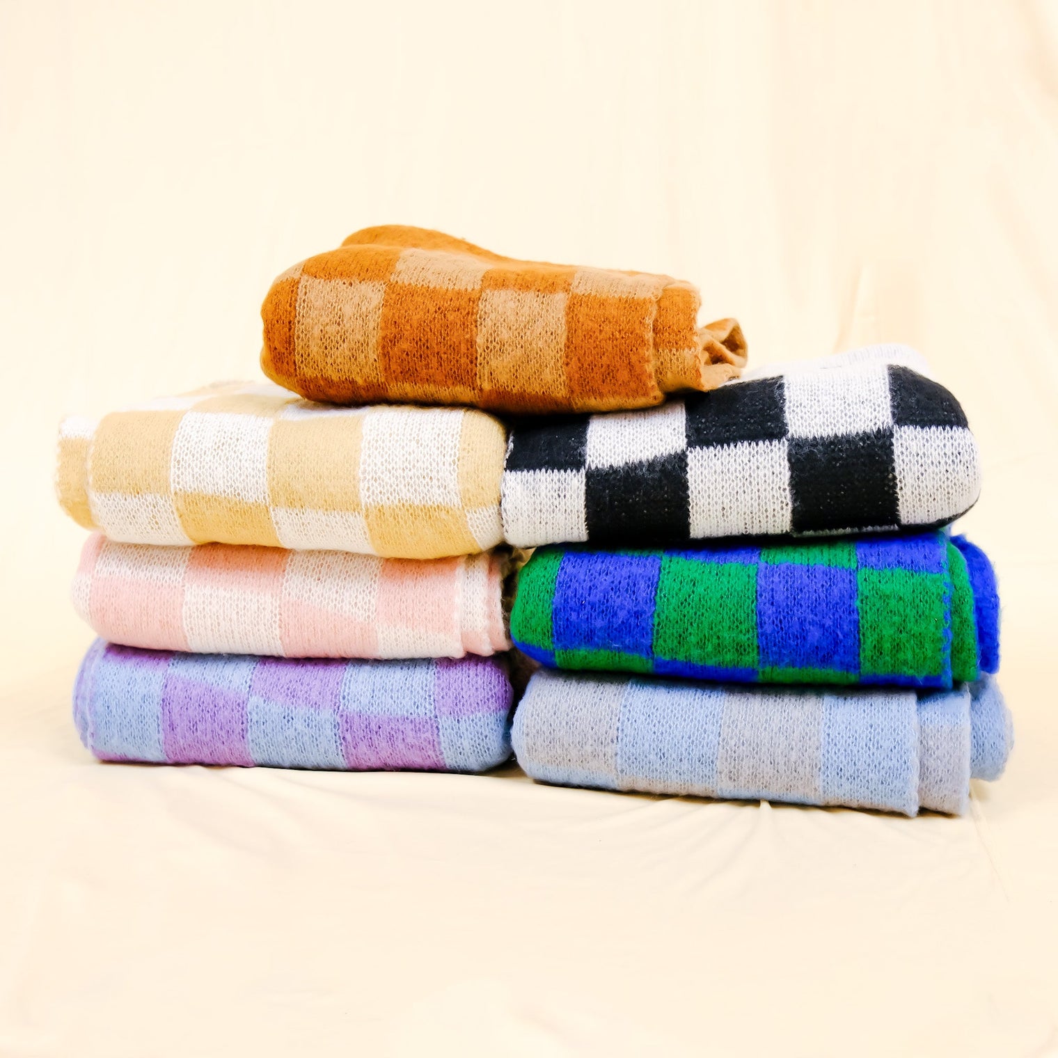 Plaid Long Cashmere Feel  Oversized Scarfs(Pack of 12)