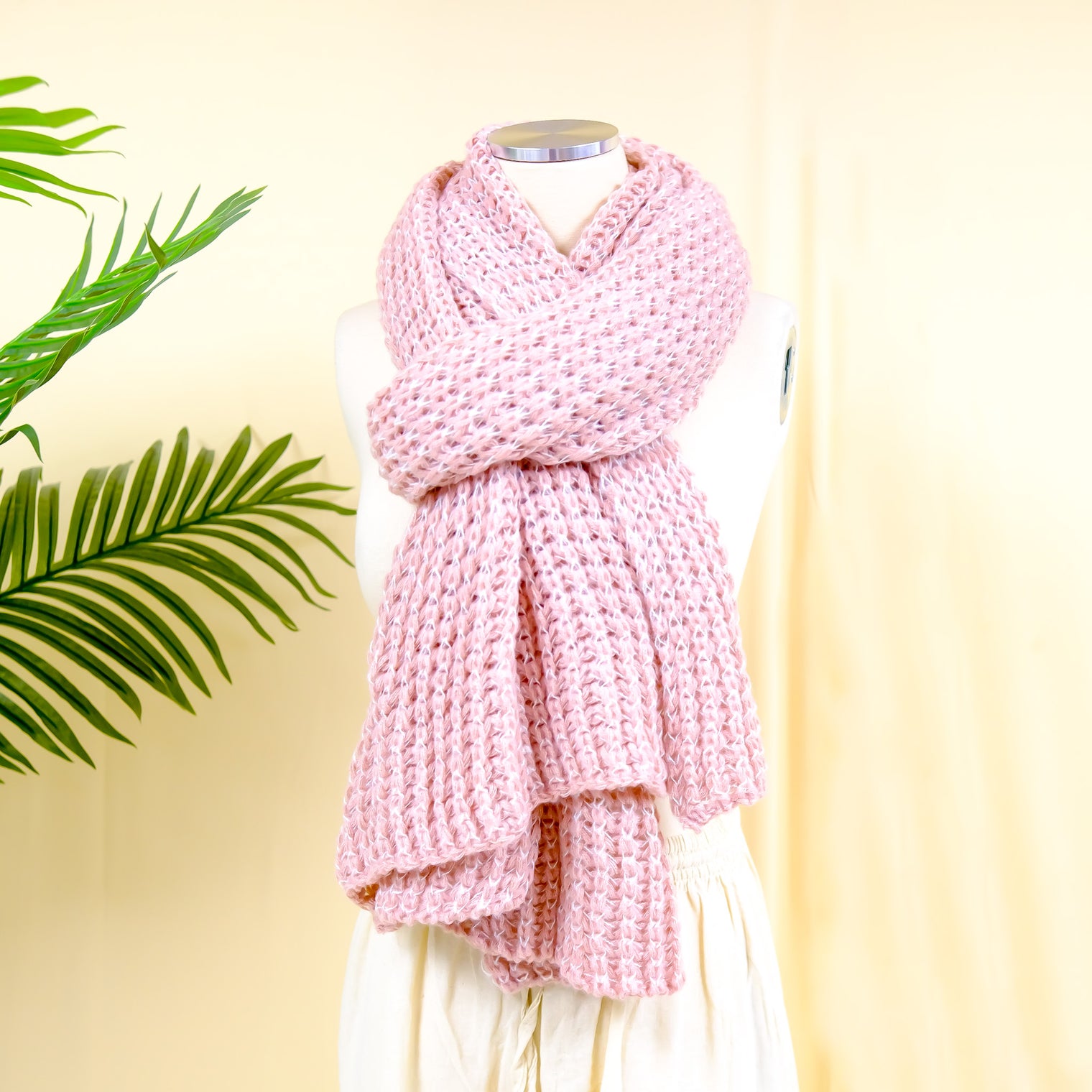 Hand Knitted Wool Blend Long Scarfs