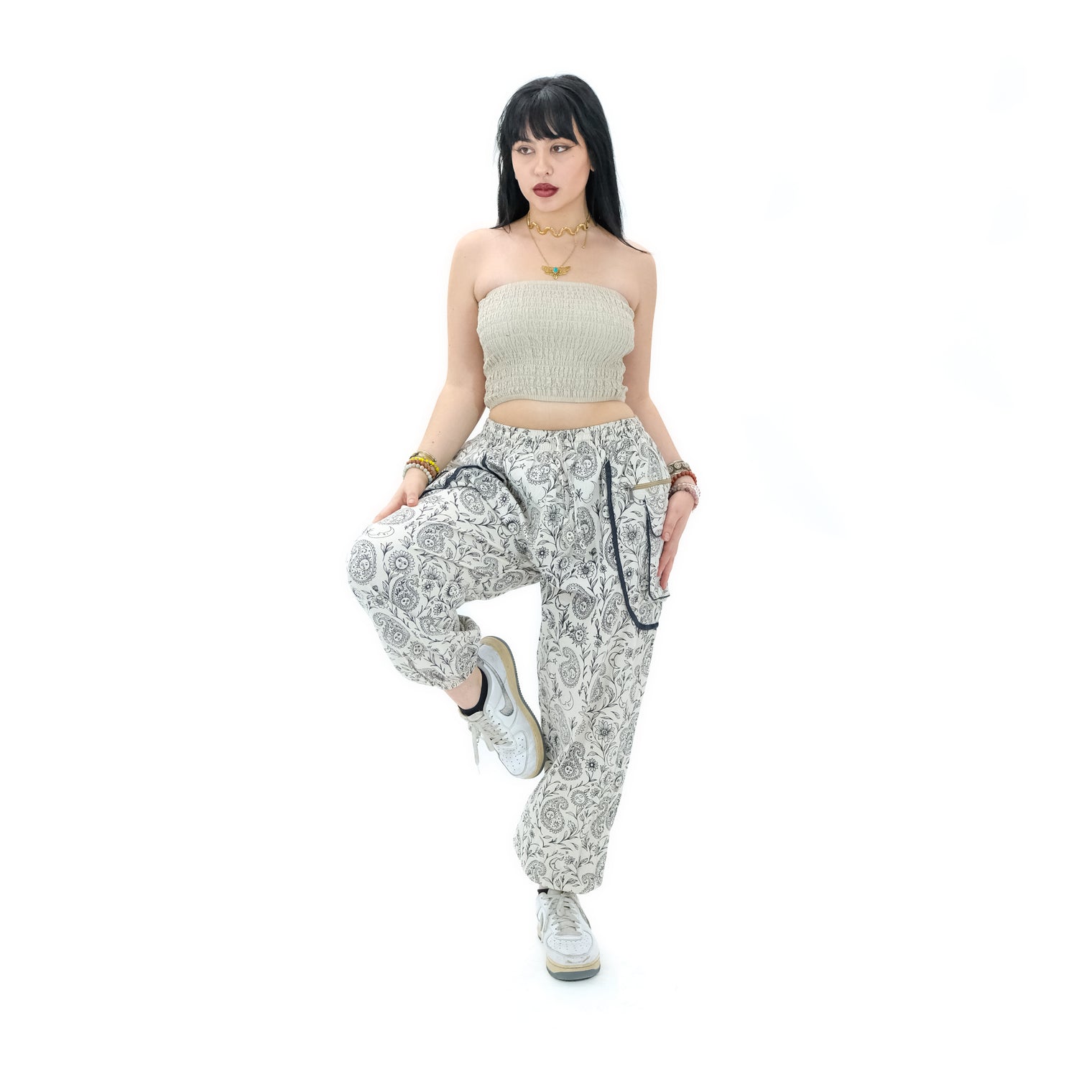 Cotton Paisley Boho Baggy Pants