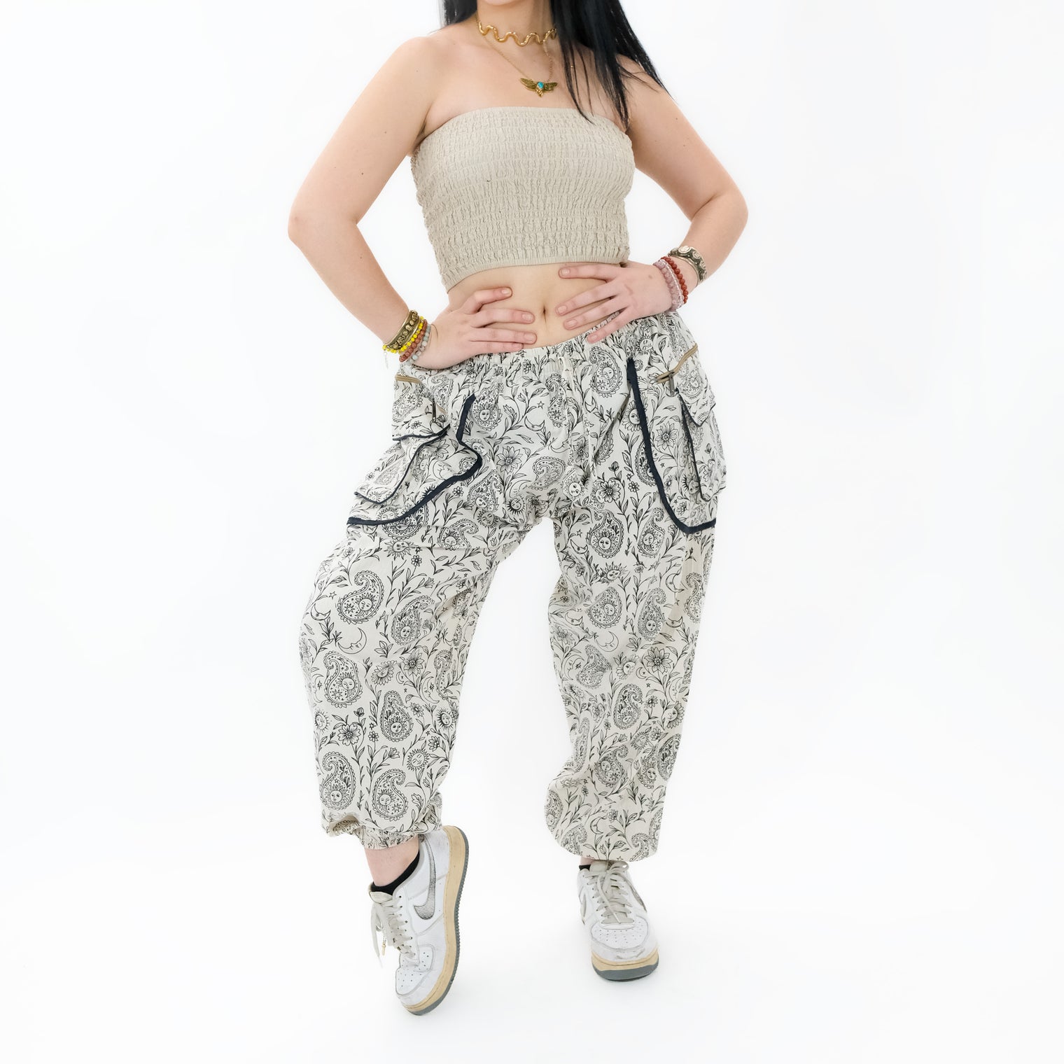 Cotton Paisley Boho Baggy Pants