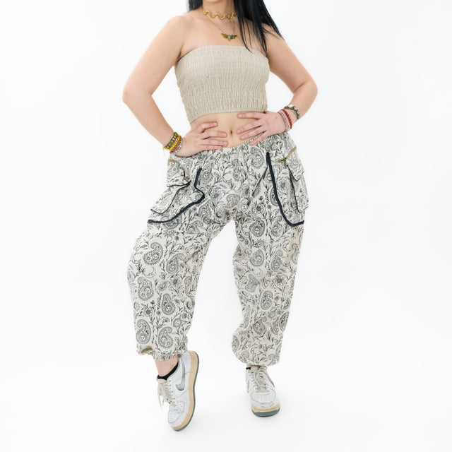 Cotton Paisley Boho Baggy Pants