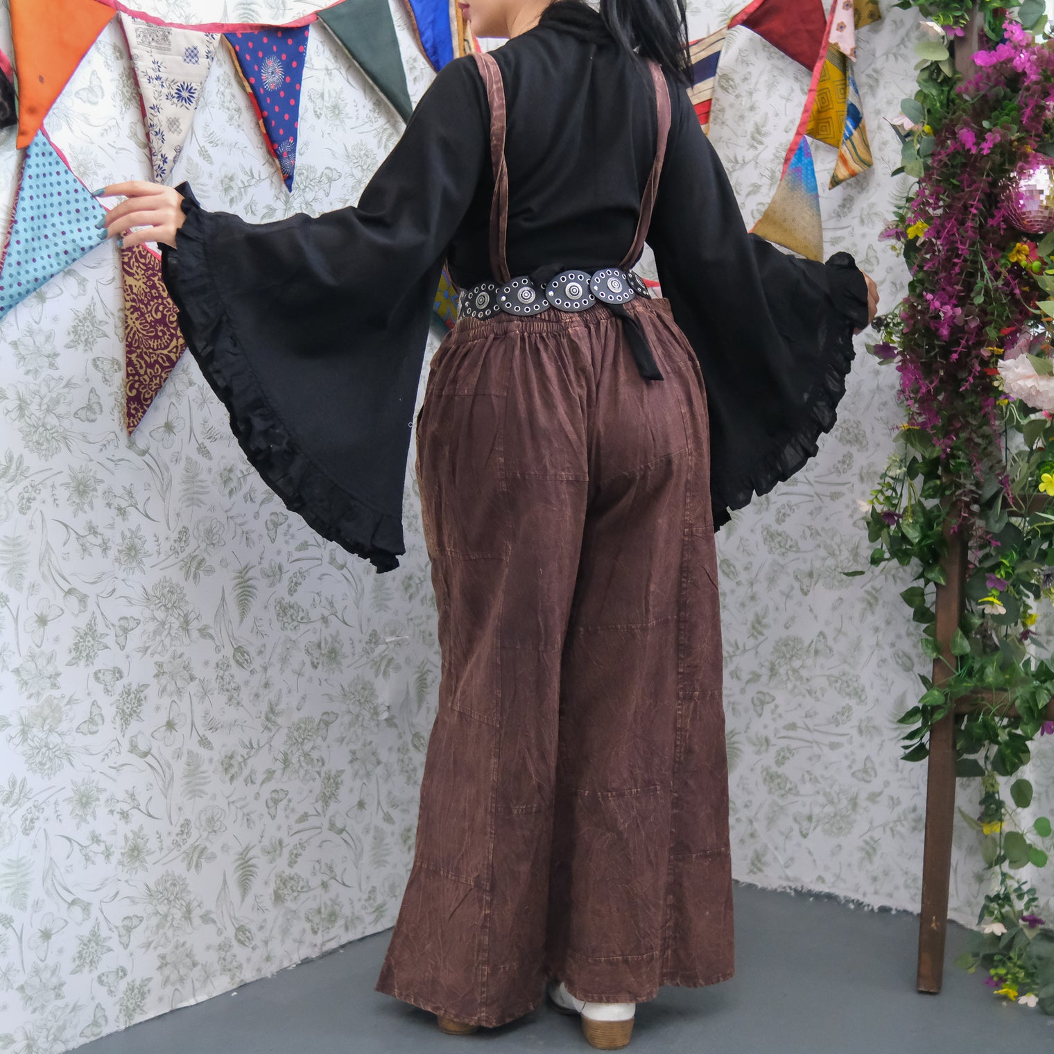 Stonewashed Cotton Wide Leg Jumpsuit