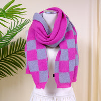 Plaid Long Cashmere Feel  Oversized Scarfs(Pack of 12)