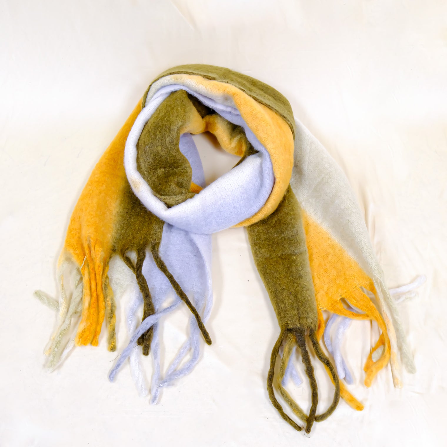 Long Plaid Chunky Scarfs with Fringe