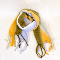 Long Plaid Chunky Scarfs with Fringe