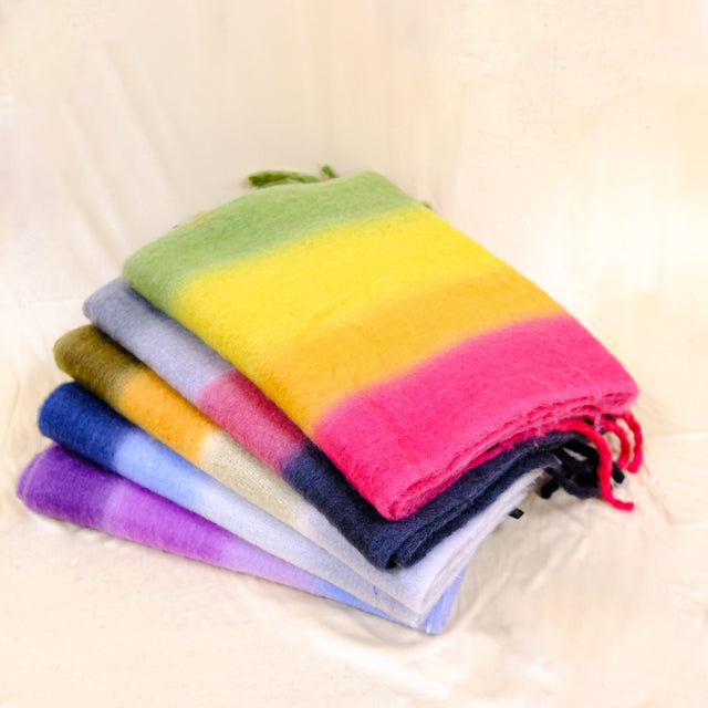 Long Plaid Chunky Scarfs with Fringe