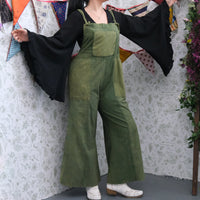 Stonewashed Cotton Wide Leg Jumpsuit