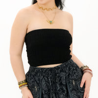 Smocked Bandeau Cotton  Tube Top